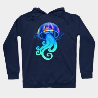 Octopus mermaid with jellyfish umbrella Hoodie